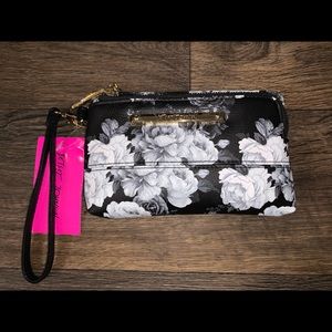 Betsey Johnson Floral Double Pouch Wristlet